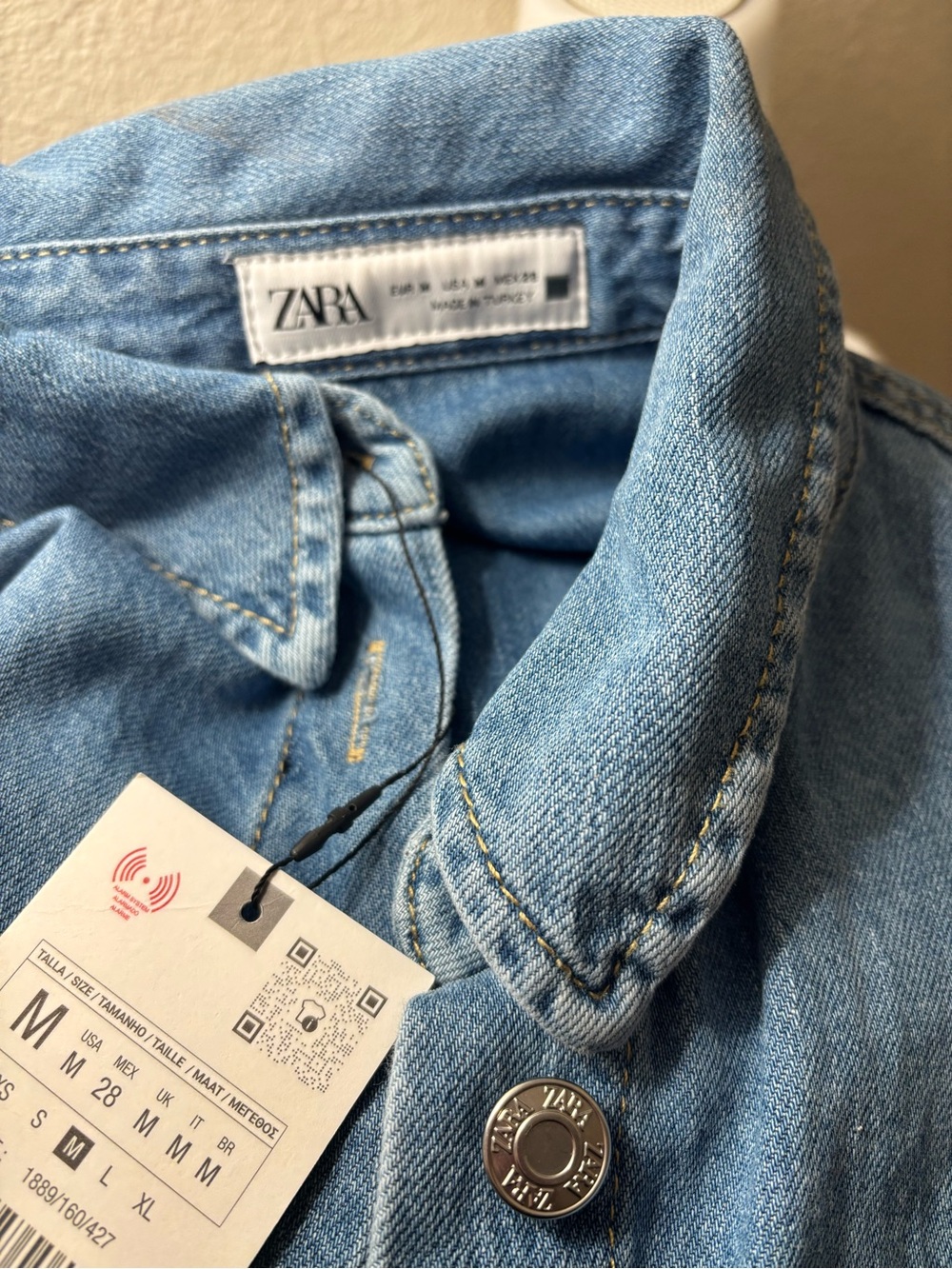 Zara Light Blue Cropped Denim Jacket - Picture 3 of 5
